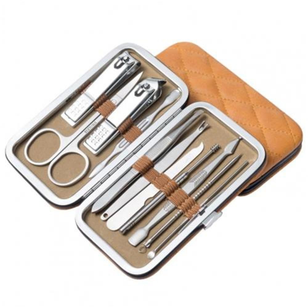 1 Set Manicure Cutters Compact Nail Scissors Tool Stainless Steel Comfortable Case Manicure Kit Pedicure Supplies,P (K)
