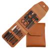 A1DFDFGOQSFG 7/12Pcs Manicure Beauty Set Nail Clipper Nail Scissors Eyebrow Scissors File Double Pick Tweezers Household Tools,7pcs,Green (12pcs Brown) view 1
