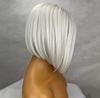 Platinum Short Bob Lace Front Wigs for Women Silver Blonde Synthetic Hair Wig with Natural Hairline Realistic Soft Gray Lace Wig view 3