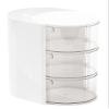 3 Layer Makeup Box with Lid, Cosmetic Brushes Container (White) view 1