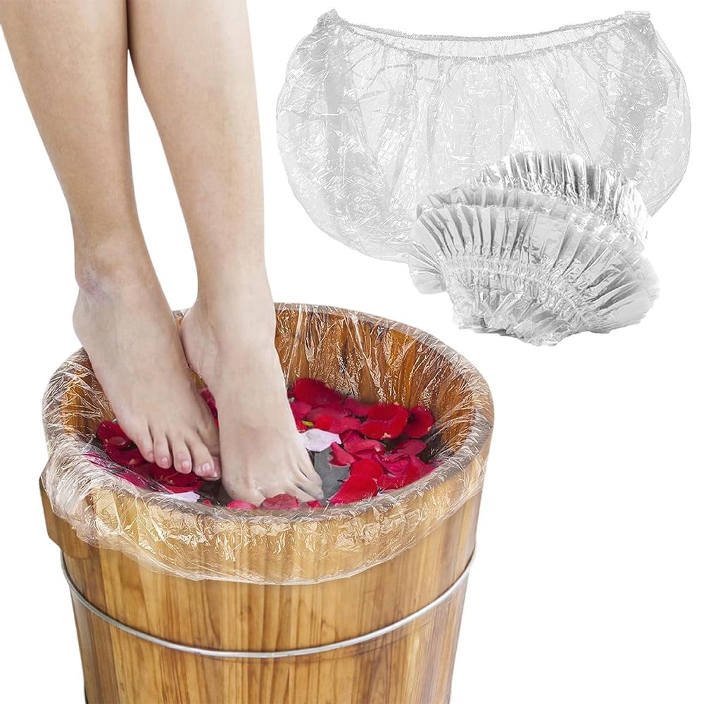 200 PCS Disposable Pedicure Bowl Liners  Durable Clear Foot Spa Bags for Chair Spas, Tubs, and Foot Baths  Hygienic and Easy to Use