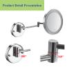 8-inch Wall Mounted Bathroom Mirrors, Single-Sided Magnifying Makeup Mirror, Retractable Cosmetic Mirror, Lighted Bathroom Mirror Vanity Mirror with Lights Shaving Mirror view 3