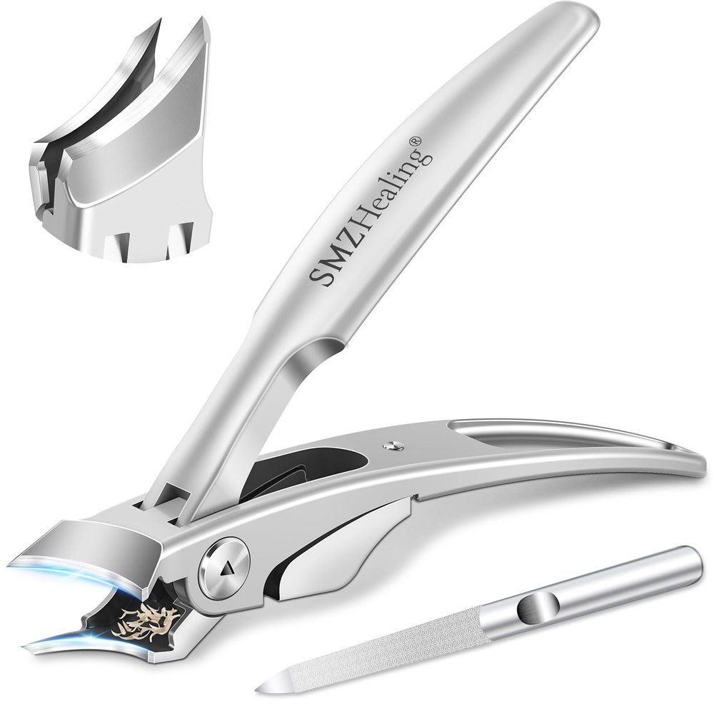 2026 Toenail Clippers for Thick Toenails for Seniors, No Splash German Nail Clippers for Men Thick Ingrown Nails with Wide Jaw, Ergonomic Long Handled Heavy Duty Curved Ingrown Toenail Clippers