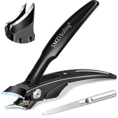 2026 Toenail Clippers for Thick Toenails for Seniors, No Splash German Nail Clippers for Men Thick Ingrown Nails with Wide Jaw, Ergonomic Long Handled Heavy Duty Curved Ingrown Toenail Clippers