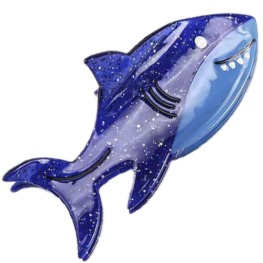Big Whale Shark Hair Clips,Shark Shape Claw Clips,Whale Shark Hair Claw,Animal Hair Jaw Clip,Acetate Hair Clip for Girls,Big Hair Clips for Women (Blue Shark)