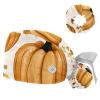 Autumn Pumpkin Scrub Cap Bouffant Caps Working Cap with Buttons and Ribbon Tie for Women, Long Hair view 1