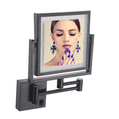8" Makeup Mirror Wall Mounted, Cosmetic Mirror with Light and Magnification, Double Sided 1X/3X Magnifying Mirror, Dimmable 360 Rotation Vanity Mirror
