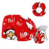 Christmas Santa Claus Scrub Cap Bouffant Caps Working Cap with Buttons and Ribbon Tie for Women, Long Hair view 1