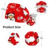 Christmas Santa Claus Scrub Cap Bouffant Caps Working Cap with Buttons and Ribbon Tie for Women, Long Hair view 3