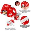 Christmas Santa Claus Scrub Cap Bouffant Caps Working Cap with Buttons and Ribbon Tie for Women, Long Hair view 4