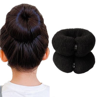 2 Pcs Donut Hair Bun Maker Roll Tool Hair Ring Doughnut Hair Bun Maker DIY Hair Foam Ring Shaper Snap Hair Roll Bun Tool Magic Hair Styling Tool for Women
