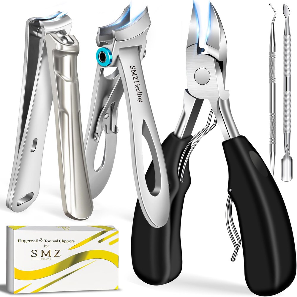 2026 Toenail Clippers for Thick Toenails, Long Handled Toe Nail Clippers for Thick Nails for Seniors with Wide Opening, Professional Stainless Steel Slanted Curved Ingrown Toenail Clippers for Men