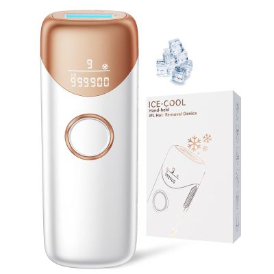 Laser Hair Removal Ubroo IPL Hair Removal Device with 5 Ice Cooling,Painless Laser Hair Removal for Women and Men,Full Body Use for Legs,Bikini,Armpits (Gold)