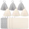 6pcs Sauna Hats 6pcs Sauna Mats, Felt Sauna Hat, Bath Hair Caps Heat Insulation Sauna Mat Portable Head Protection Shower Hat Safe Sauna Mat Set view 1