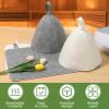 6pcs Sauna Hats 6pcs Sauna Mats, Felt Sauna Hat, Bath Hair Caps Heat Insulation Sauna Mat Portable Head Protection Shower Hat Safe Sauna Mat Set view 3