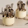 360 Rotating Large Capacity Makeup Brush Holder Organizer, with Compartmentalized Storage for Easy Sorting and Space Saving, Plastic,Makeup Tool Storage Box for Home (21 Grid) view 2