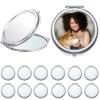Frinnovan 18 Pack Sublimation Blanks Pocket Mirror Cosmetic Compact Travel Folding Mirrors for Makeup Women Wending Party Cute Round Shaped view 1