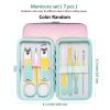 Manicure Set, 7-18pcs/set Nail Cutter Set Stainless Steel Nail Clippers Set with Folding Bag Manicure Kits Scissors Makeup Beauty Tool,Nail Care Tools(7 pcs) view 2