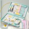 Manicure Set, 7-18pcs/set Nail Cutter Set Stainless Steel Nail Clippers Set with Folding Bag Manicure Kits Scissors Makeup Beauty Tool,Nail Care Tools(7 pcs) view 3