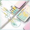 Manicure Set, 7-18pcs/set Nail Cutter Set Stainless Steel Nail Clippers Set with Folding Bag Manicure Kits Scissors Makeup Beauty Tool,Nail Care Tools(7 pcs) view 4