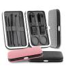 Manicure Set, Stainless Steel Nail Scissors Set Household Men and Women Special Nail Clippers Manicure Beauty Tools 8 Piece Portable Household,Nail Care Tools(Black) view 3