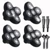 4 Pack Head Shaver Replacement Blades, 5 Blades Shaver Replacement Heads for Bald Men Universal Head and Face Electric Razor Kit with 4 Cleaning Brush view 1
