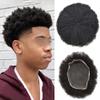 LYRICAL HAIR Afro Kinky Curly Mens Toupee Full French Lace African American Wigs 10x8 All Transparent Lace Hairpiece Replacement Human Hair System for Black Men 2mm Tight Curl, #2 Darkest Brown view 1