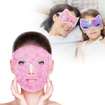 Bundle of CONBELLA Cold Face Eye Masks Ice Face Mask Hot Cold Compress and 2PCS Adorable Cooling Eye Mask Gel Eye Mask