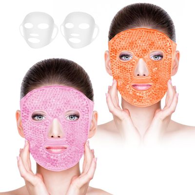 Bundle of CONBELLA Cold Face Eye Masks Ice Face Mask Hot Cold Compress and Ice Face Mask and 2PCS Silicone Face Mask Cover Set