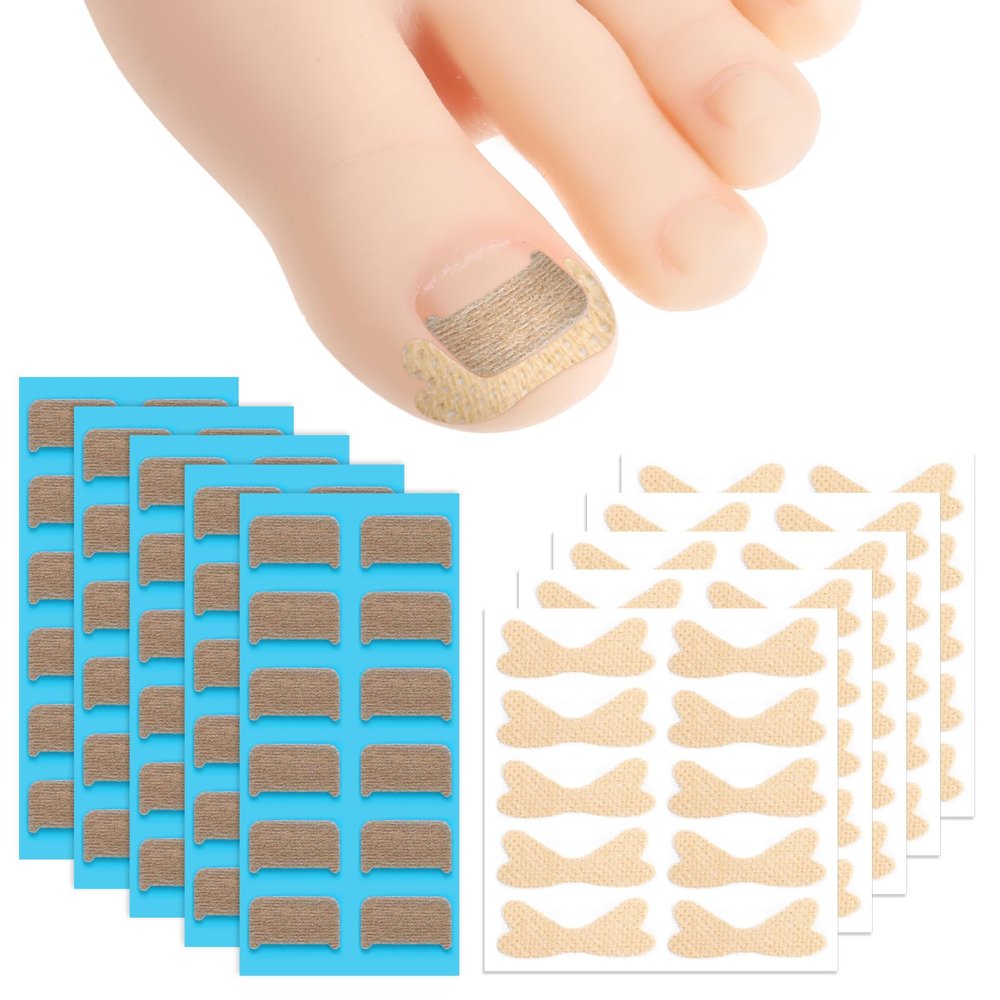 60pcs Ingrown Toenail Corrector Patch and 50pcs Ingrown Toenail Strips Breathable Ingrowns Toenails Stickers Ingrowns Toenails Tape for at Home Ingrown Toenail Treatment Pain Relief and Correction