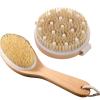 2-Pack Wooden Dry Body Brushes - Natural Sisal Bristles for Luxurious Skin view 1