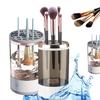 Cosmetic Brush Cleaner, Brush Cleaner, Automatic Make Up Brush Cleaner Cleanser, Electric Makeup Brush Cleaner Machine for Deep Spinning Cleaning(White+Black) view 1