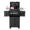 ATOLOMOTOR Rolling Makeup Train Case,Beauty Salon Luggage Travel Case with Lockable Drawers,Professional Cosmetic Hairdressing Organizer Cart Trolley for Hair Salon (Black) view 4