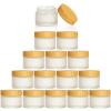 15Pcs Glass Cosmetic Container with Lid, 0.5 oz Frosted Glass Bottle, Reusable Empty Cosmetic Container Bottle for Lotion, Cream, Essential Oil, Scrub (15 Gram/15ml) view 1