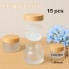 15Pcs Glass Cosmetic Container with Lid, 0.5 oz Frosted Glass Bottle, Reusable Empty Cosmetic Container Bottle for Lotion, Cream, Essential Oil, Scrub (15 Gram/15ml) view 2