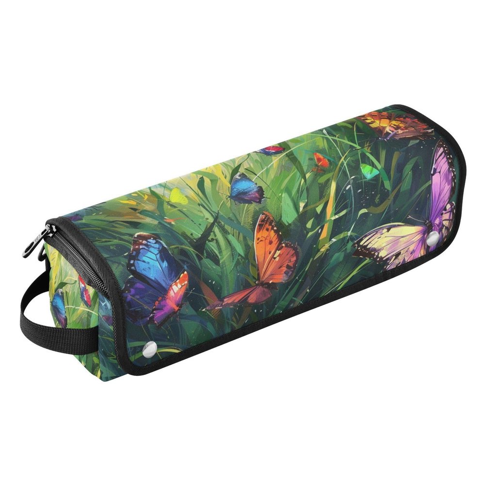siphylline Hot Hair Tools Travel Bag with Heat Resistant Pad Waterproof Hair Tools Travel Organizer for Curling Iron Straightener Flat Hair Dryer, Colorful Butterflies. Travel Bag for Women