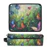 siphylline Hot Hair Tools Travel Bag with Heat Resistant Pad Waterproof Hair Tools Travel Organizer for Curling Iron Straightener Flat Hair Dryer, Colorful Butterflies. Travel Bag for Women view 3