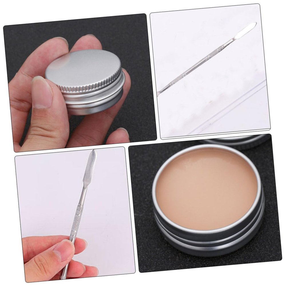 Beatifufu 2pcs Special Effects Skin Wax for Fake Scars Makeup Natural Color Halloween Scar Wax Spatula for Costume Parties and Professional Makeup Artists
