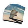 STVYUKL Beach Scene with Chairs Hair Drying Cap Super Absorbent Soft Hair Drying Towel Quick Dry Coral Velvet Drying Hair Caps Hair Turban for Women Wet Hair Long Thick Hair view 3