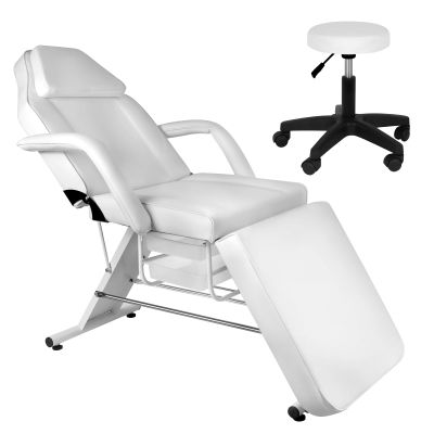 CETIVENO Massage Table Tattoo Chair, Lash Bed Spa Multipurpose Massage Bed 24.8" H X 70.8" L, Adjustable Tattoo Chair with Facial Bed, Tattoo Table Salon Spa Chair (White)