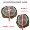 Toupee for Men Hairpiece Mens Hair Replacement System Full Injected PU Durable Skin Mens Toupee Wig Soft Human Hair Piece for Men Grey 5"x7" #1710 Dark Ash Blonde+10% Gray-120% Medium Light to Medium view 4