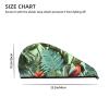 LPTSVBN Tropical Plants Hair Drying Cap Coral Velvet Hair Towel Wrap with Button Quick Dry Hair Cap for Women Soft Absorbent Hair Turban Hair Drying Towel for Wet Hair Long Thick Hair view 4