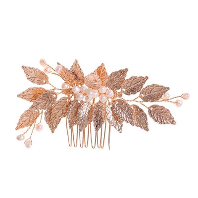 Beatifufu Wedding Bride Hair Comb Handmade Leaf Headpiece for Women Elegant Bridal Hair Accessory for Special Occasions Festivals and Everyday Use