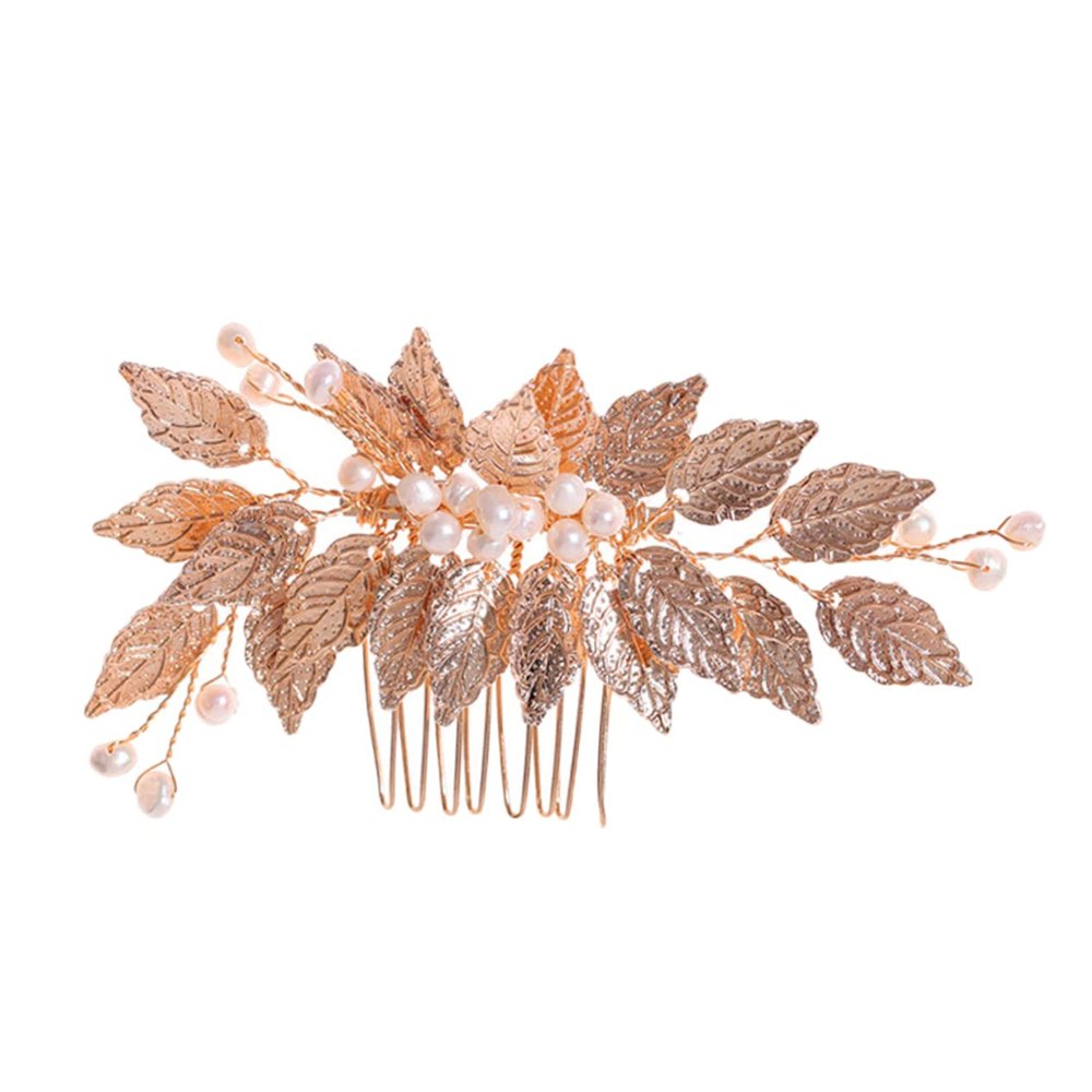 Beatifufu Wedding Bride Hair Comb Handmade Leaf Headpiece for Women Elegant Bridal Hair Accessory for Special Occasions Festivals and Everyday Use