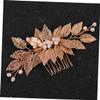 Beatifufu Wedding Bride Hair Comb Handmade Leaf Headpiece for Women Elegant Bridal Hair Accessory for Special Occasions Festivals and Everyday Use view 2