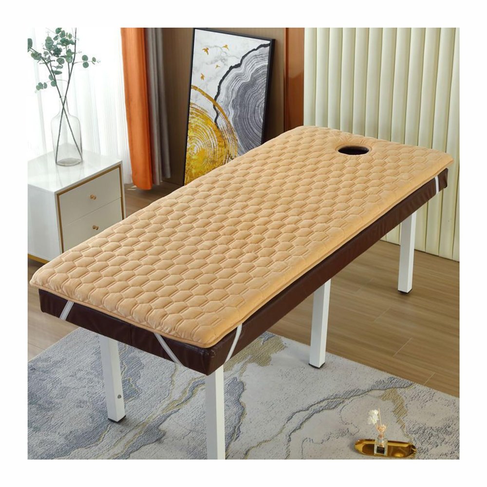 Mswborml B,S190x80cm, Foldable Beauty Salon Mattress, 2in Thick Memory Foam Mattress Topper for Massage Table, Breathable Spa Bed Mattress Pad with Square/Round Head (Bed Not Included)