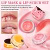 LZXLUKGIR 4PCS Lip Scrub and Mask Set,Strawberry and Honey Pot Lip Balm,Reduces Lip Lines Lip Exfoliator Scrub and Moisturizer,Repair Bee Lip Balm and Lip Scrub Set,Lip Mask Overnight view 2