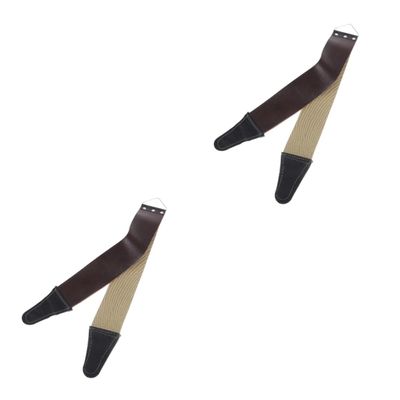 Beatifufu 2pcs Leather Sharpening Canvas Double-thickened for Razors and Scissors Leather and Canvas Material Easy to Use Random
