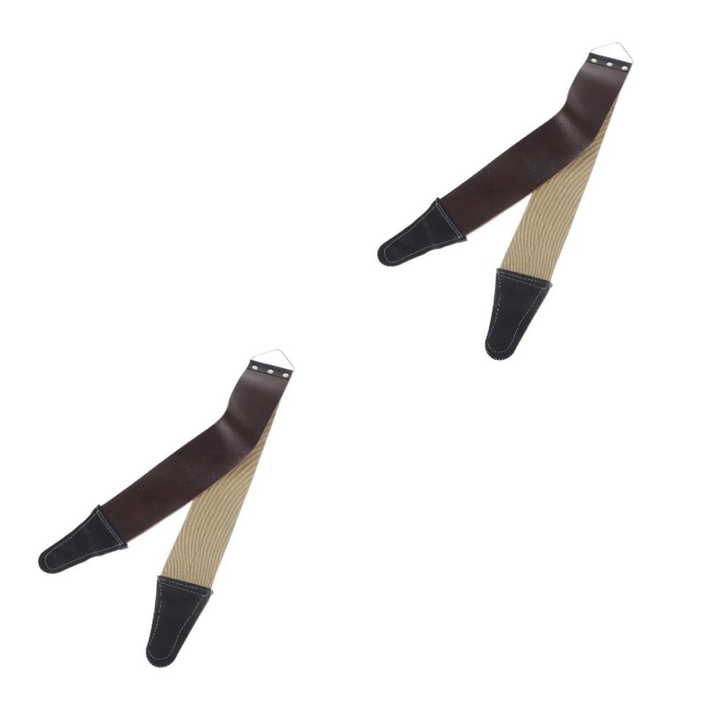 Beatifufu 2pcs Leather Sharpening Canvas Double-thickened for Razors and Scissors Leather and Canvas Material Easy to Use Random