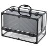 FRENESSA Portable Makeup Case Cosmetics Display Cases Toiletry Organizer Box Transparent Acrylic Artists Train Case with 6 Trays Travel Makeup Tools Storage for Vanity Counter Dresser Organizer Black view 1